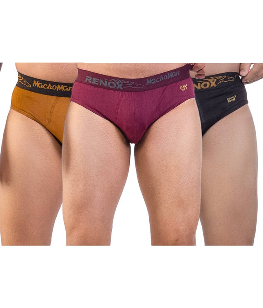 Renox Pack of 3 Cotton Briefs For Men's ( Multicolor1 )