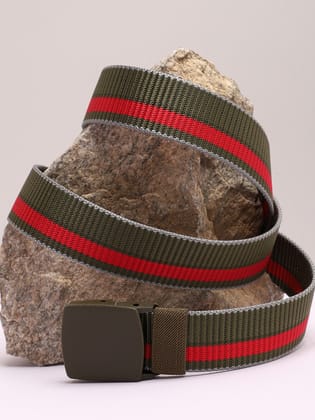 Olive Green Textured Waist Belt-Belt