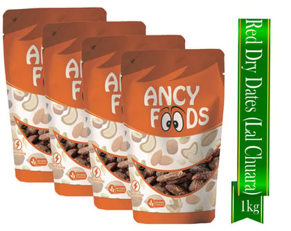 Ancy Lal Chuara 1000 Grams (250 Grams X 4) - Traditional Red Dry Dates | Lal Sukha Khajoor Known For Their Natural Sweetness | Widely Used in Indian Kitchens for Sweets, Kheer, and Health Rec