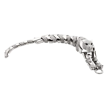 925 Sterling Silver Jaguar Face Bracelet with Cubic Zirconia Stones | Premium Luxury Animal Design Bracelet for Women & Men