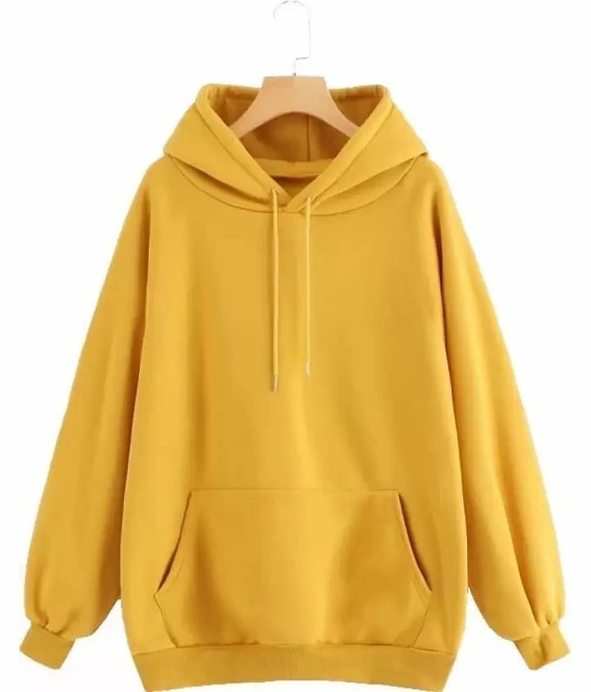 FABRIPPLE Fleece Hooded Men's Sweatshirt - Mustard ( Pack of 1 )