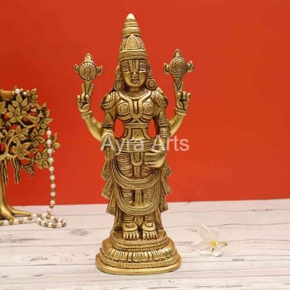 Brass Lord Tirupati Balaji - 12 Inch Height Brass Lord Tirupati Balaji - 12 Inch Height
