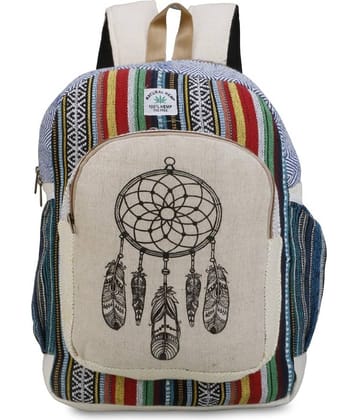 Gau Sudh Multicolor Canvas Backpack ( 5 Ltrs )