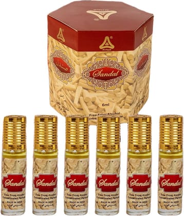 Al-Hayat Musk Non- Alcoholic Miniature Attar ( Pack of 6 )