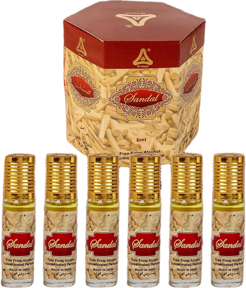 Al-Hayat Musk Non- Alcoholic Miniature Attar ( Pack of 6 )