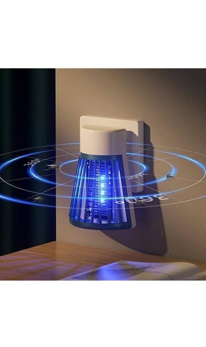 Mosquito Lamp Eco-Friendly LED Plug Mosquito Killer Machine USB-Powered Indoor Bug Zapper for Home Chemical-Free Insect Trap Safe for Kids & Pets Easy to Clean PlugIn Mosquito Killer (Half-Round)