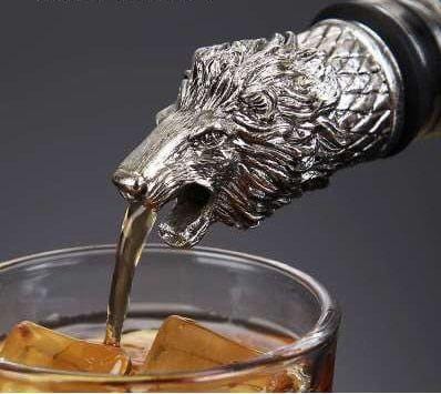 LION DRINK POURER - SET OF 2-Silver - SET OF 2