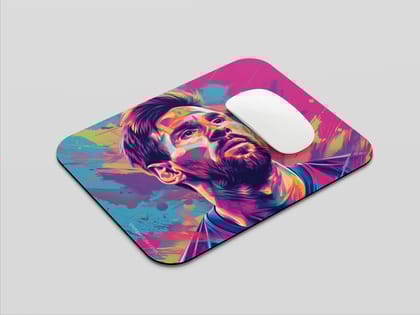 "Messi:Illustration Art" Mousepad Enhance Your Workspace with Style