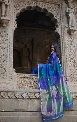 Maheshwari  Pure Handwoven Silk Cotton Saree