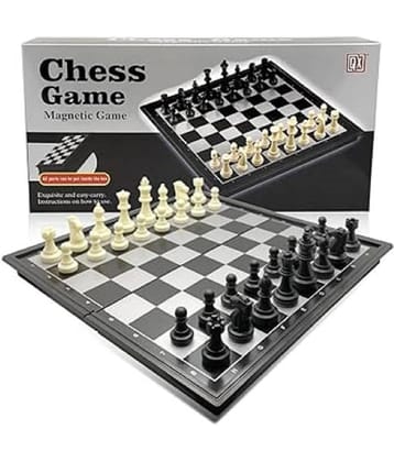 FEDIFU  Chess Board Magnetic Chessboard Game Set Folding Travel Portable Case Travel Chessgame Premium Classic Black & Ivory Color Pieces Prefect Gift for Kids and Adults