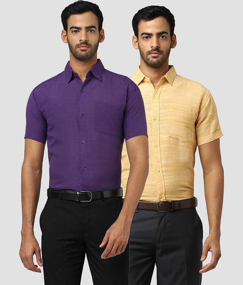 DESHBANDHU DBK - Multicolor Cotton Regular Fit Men's Formal Shirt ( Pack of 2 )