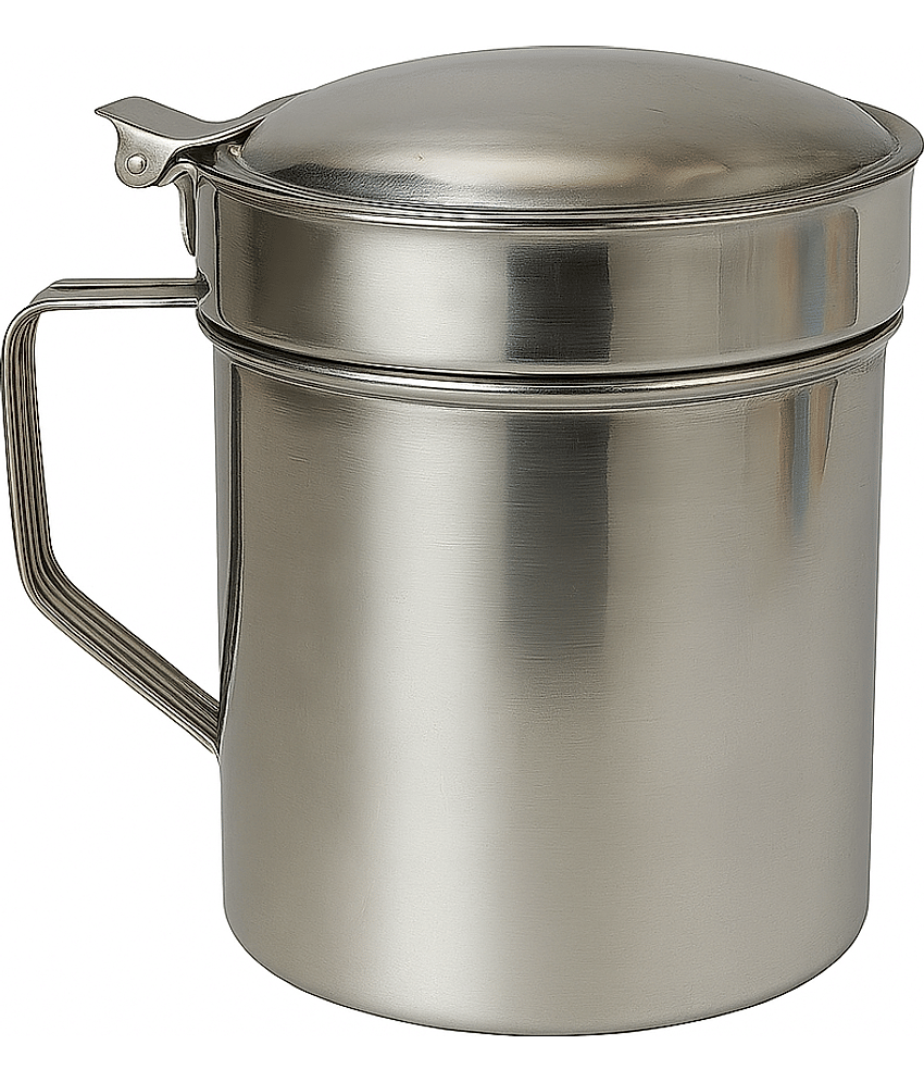 Dynore Drip Container Steel Silver Oil Container ( Set of 1 )