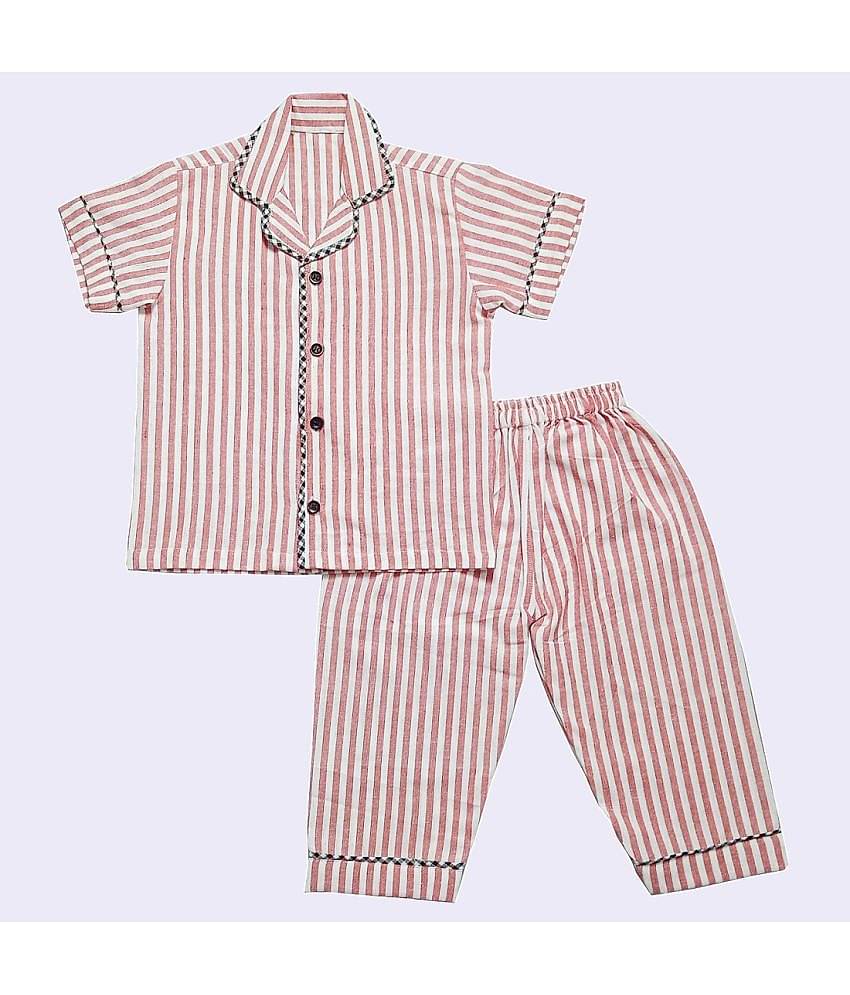 harshvardhanmart.com Pack of 1 Girls Cotton Nightsuit Set ( Pink )