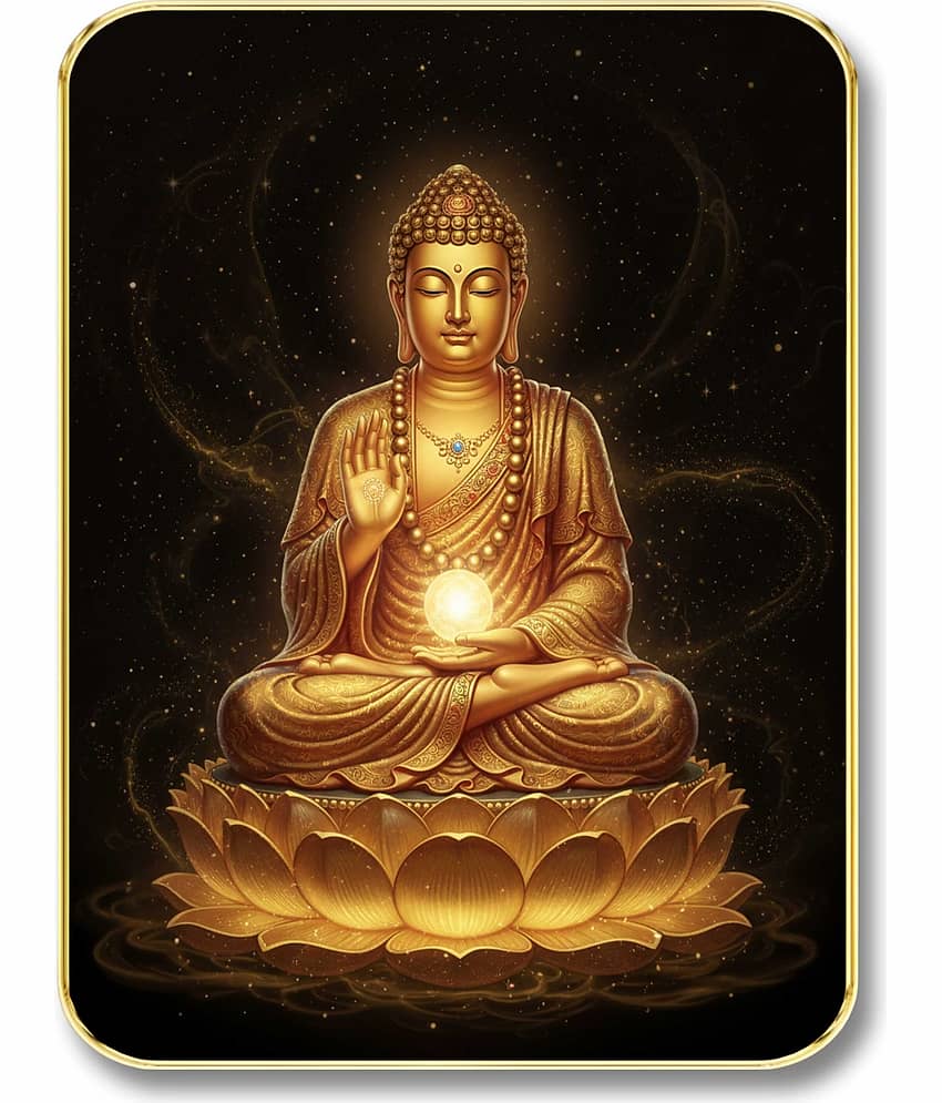 Livin'luxe Golden Buddha MDF Wall Art with Table Top Stand & Wall Hanging Hole