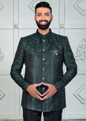 Green Designer Jodhpuri Suit for Mens-S