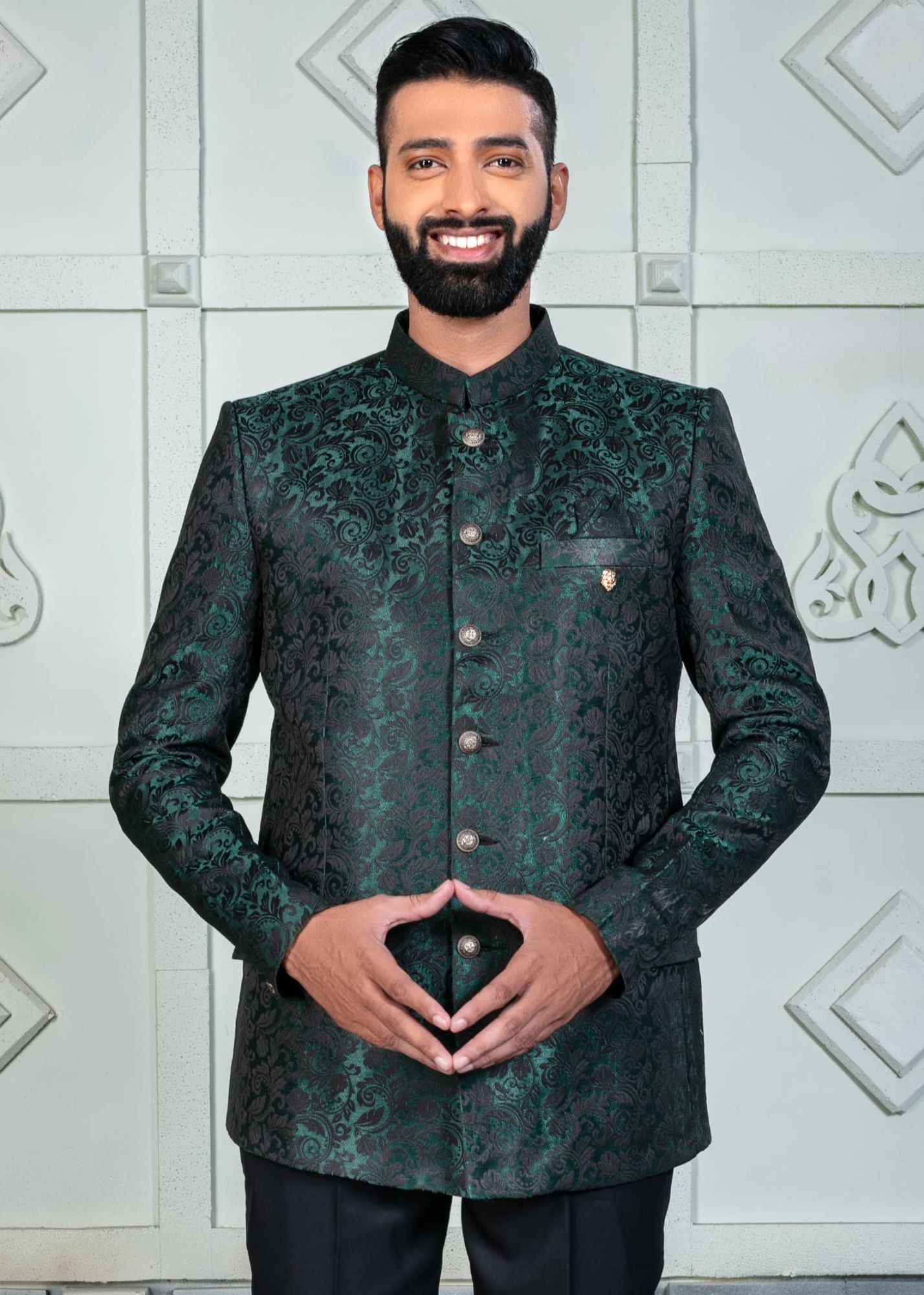 Green Designer Jodhpuri Suit for Mens-S