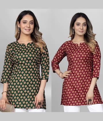 Cotton Blend Short Kurti For Women (Pack of 2)
