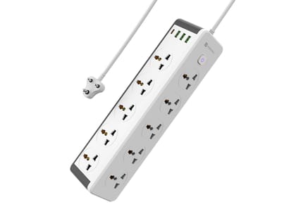 Portronics Power Plate 14, 25 Watts Type-C PD Charging, 3 USB Charging Ports, 2500 Watts Output, 3-Meter Long Cord