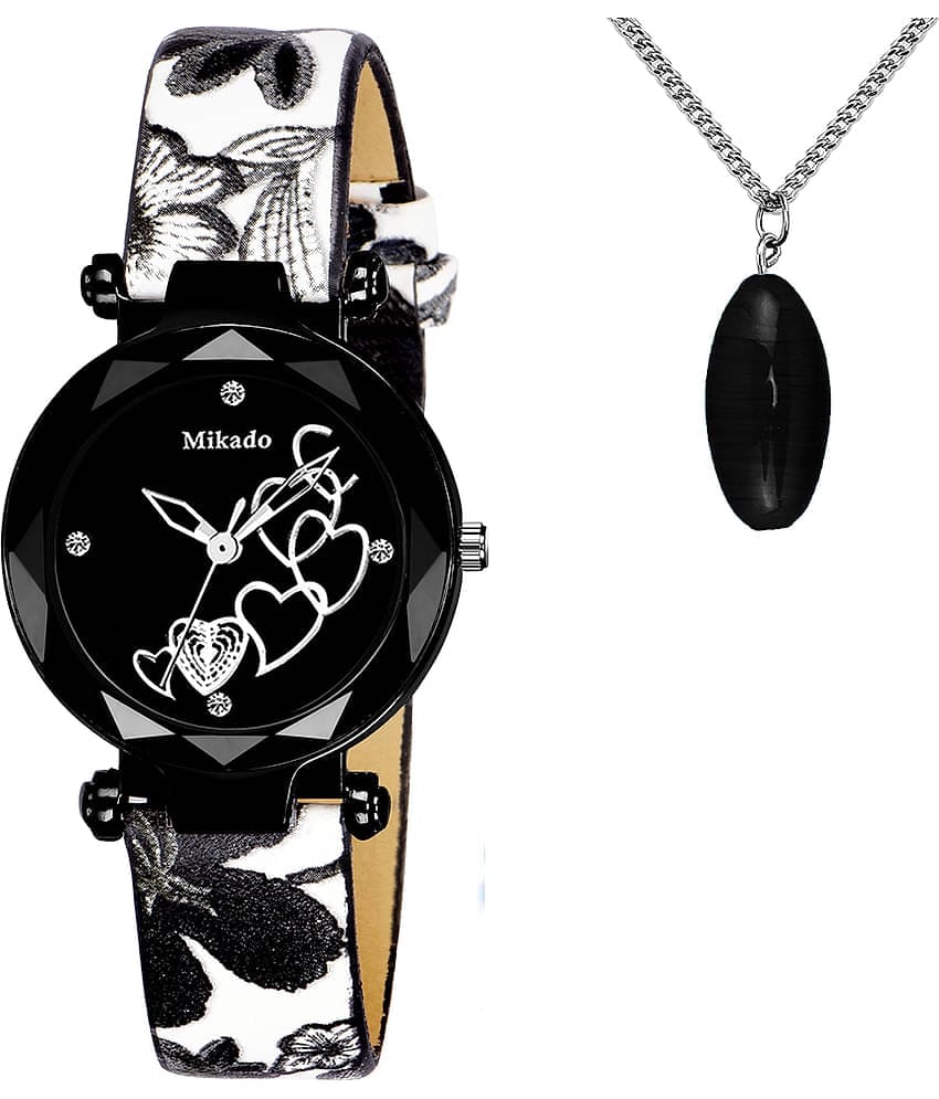 Mikado Leather Round Womens Watch