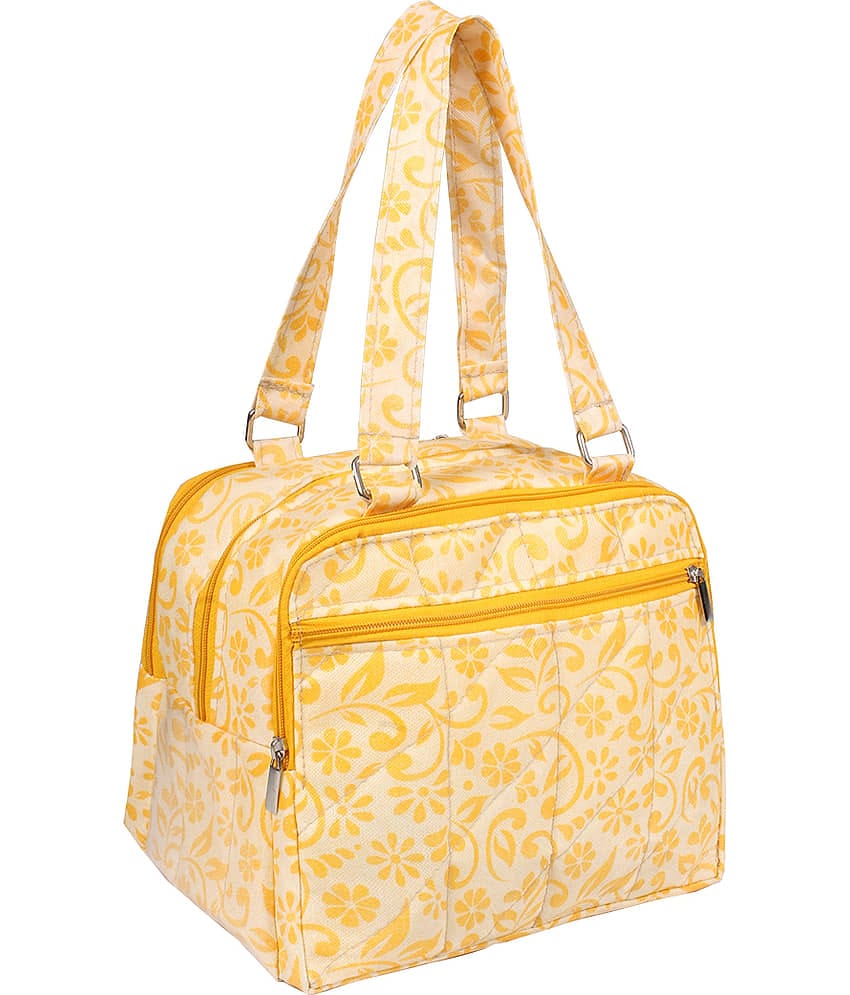 PrettyKrafts Yellow Fabric Shoulder Bag