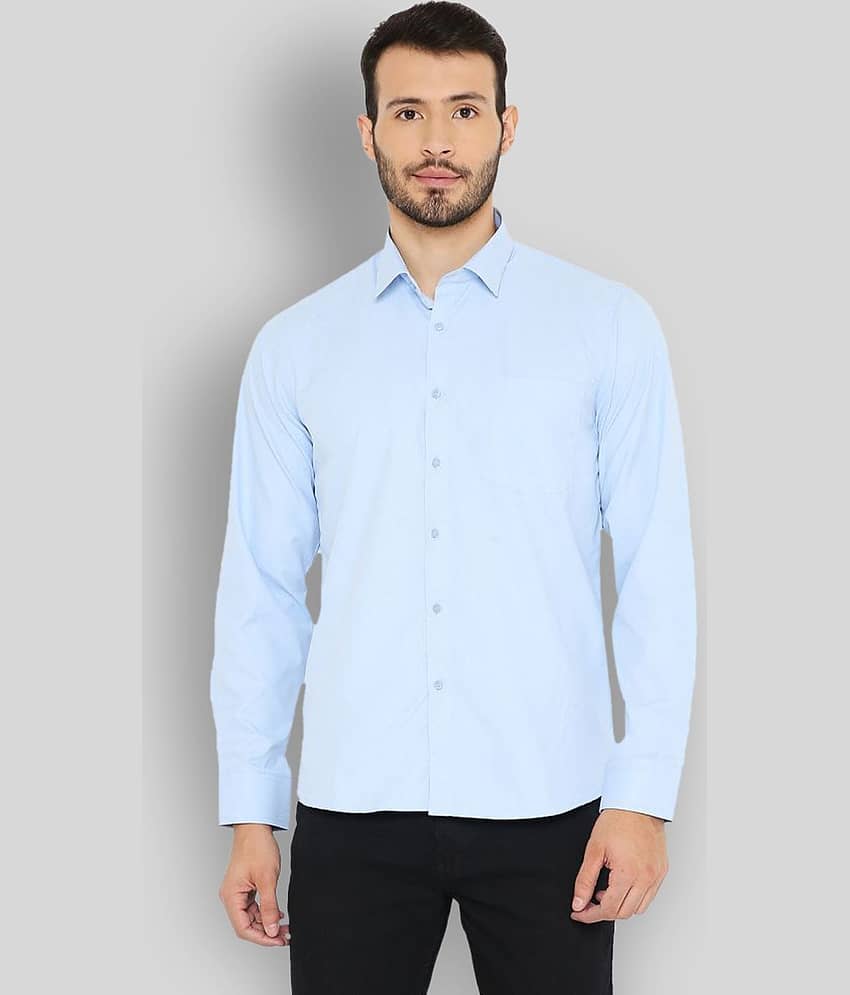 Maharaja - Blue Cotton Blend Slim Fit Men's Formal Shirt ( Pack of 1 )