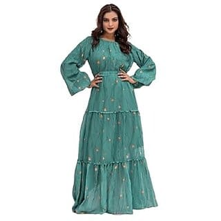 SARINKU Georgette Gown Dress for Women Stylish Western Gown Long Dress