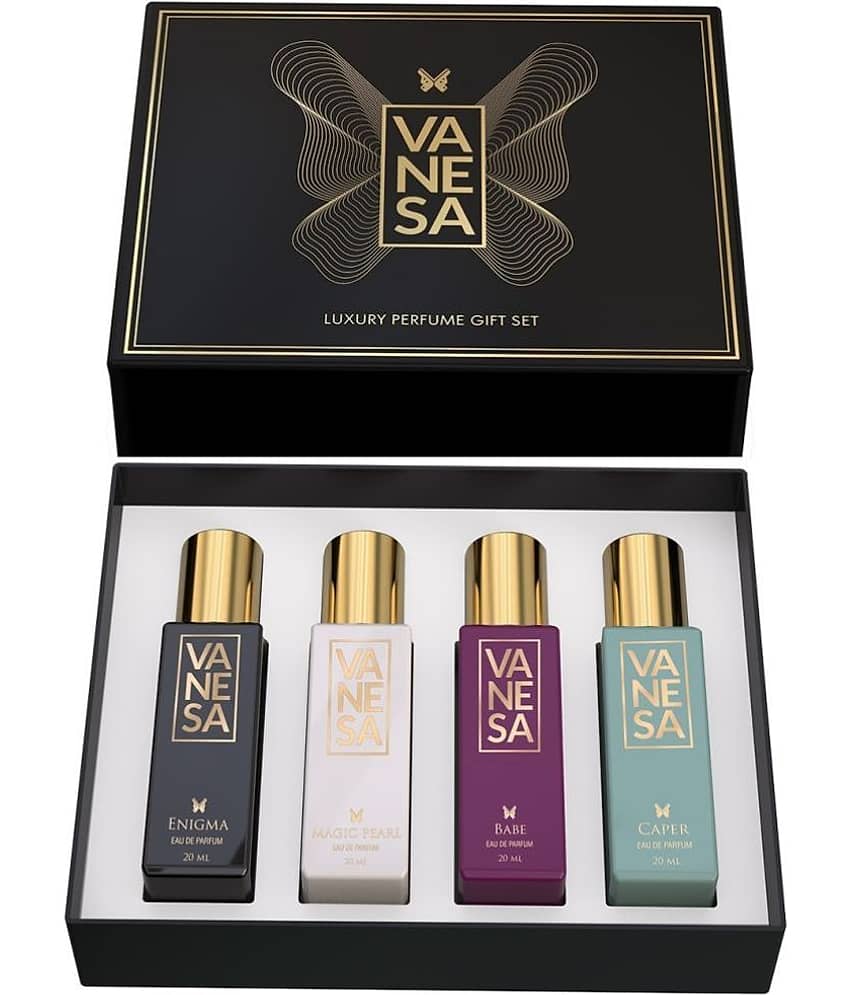Vanesa Luxury Gift Set for Women - Engima , Magic Pearl , Babe , Caper EDP (20ML EACH)