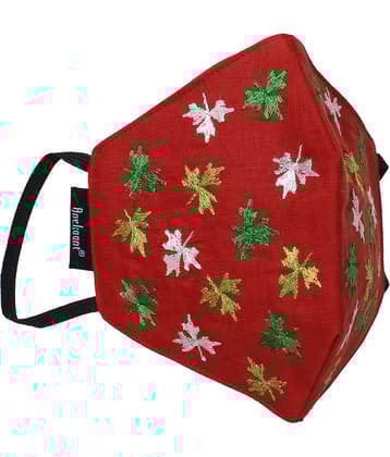 Anekaant - Red Cotton Mask ( Pack of 1 )