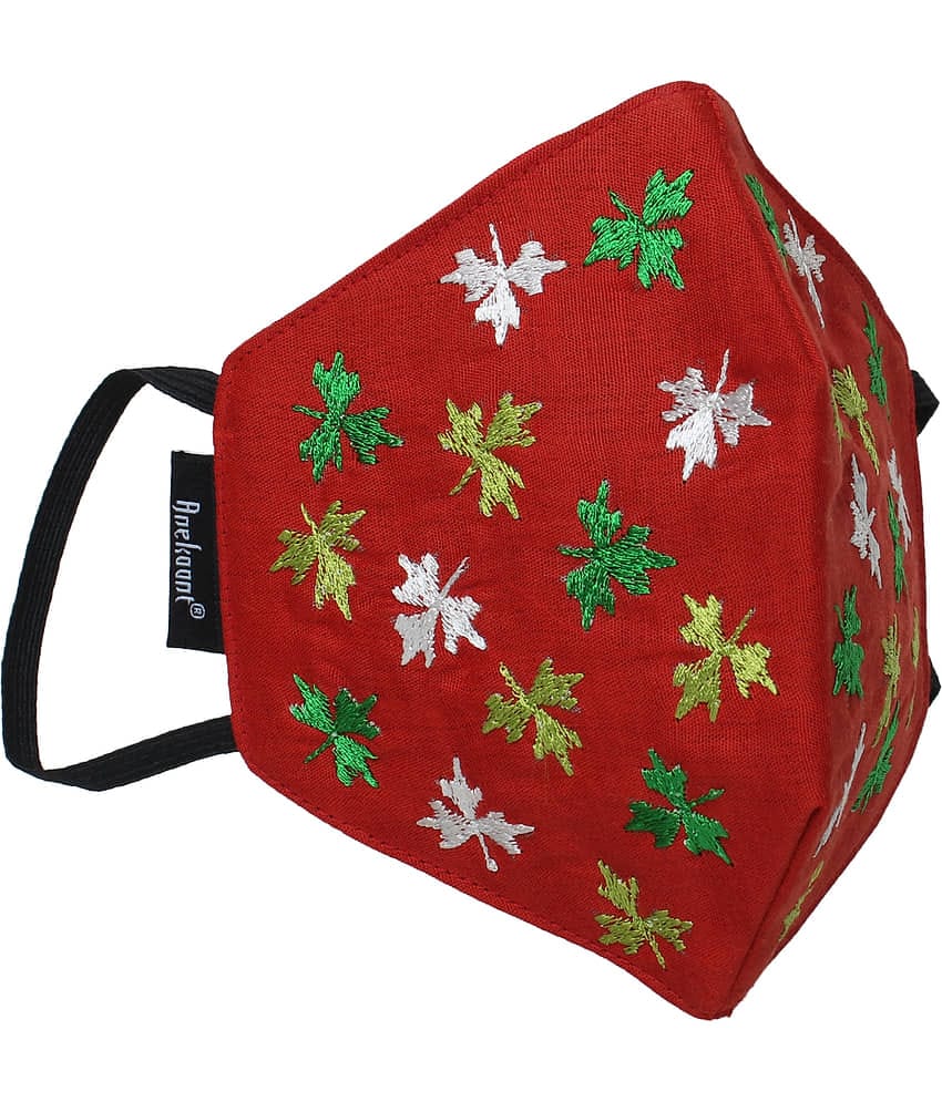 Anekaant - Red Cotton Mask ( Pack of 1 )