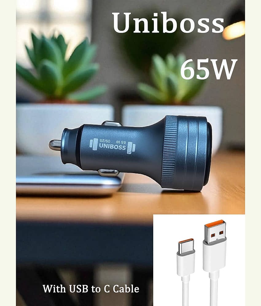 UniBoss Car Mobile Charger 65W Fast & Turbo Grey