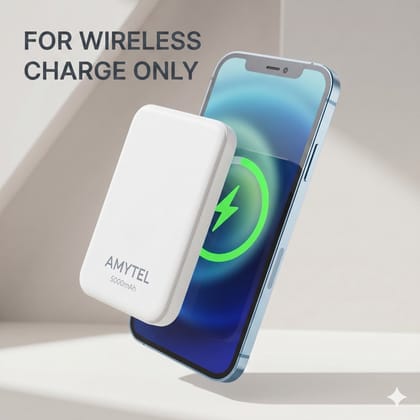 AMYTEL 5000 mAh Wireless Power Bank (5 W, Quick Charge 3.0) (WHITE, Lithium Polymer) AMYTEL 5000 mAh Wireless Power Bank (5 W, Quick Charge 3.0) (WHITE, Lithium Polymer)