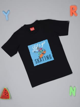 Let's Go Skating T-shirts for Boys & Girls-4-5Y / Black