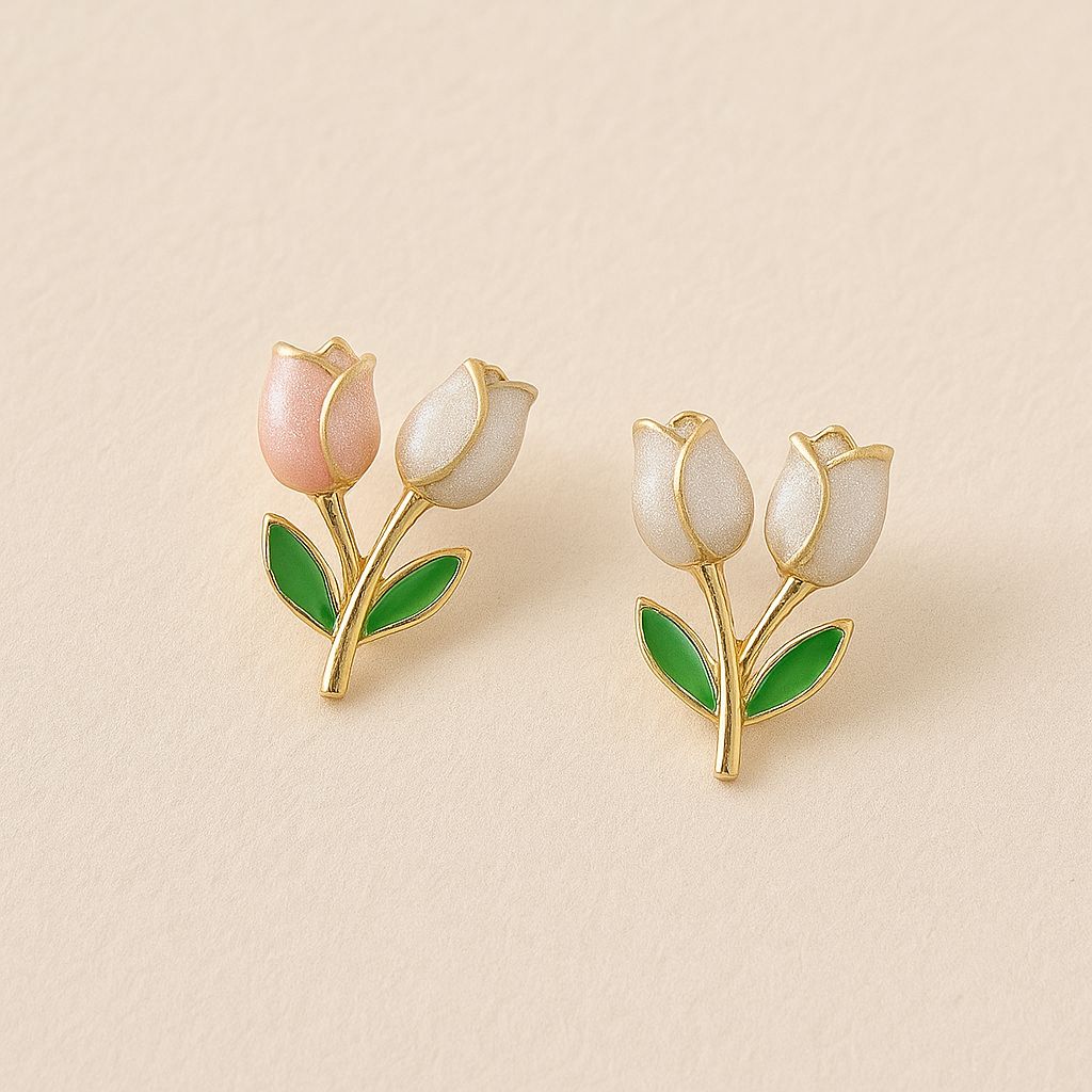 Golden Tulip Twins Earring