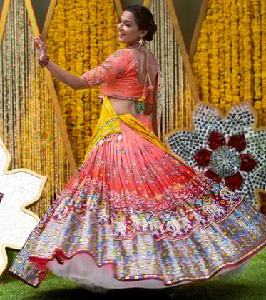 Peach Color Designer Lehenga Choli