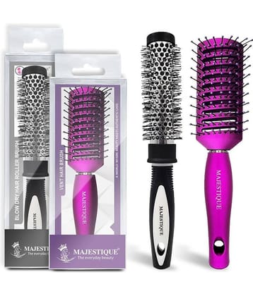 MAJESTIQUE Hair Brush Set For All Hair Types ( Pack of 2 )