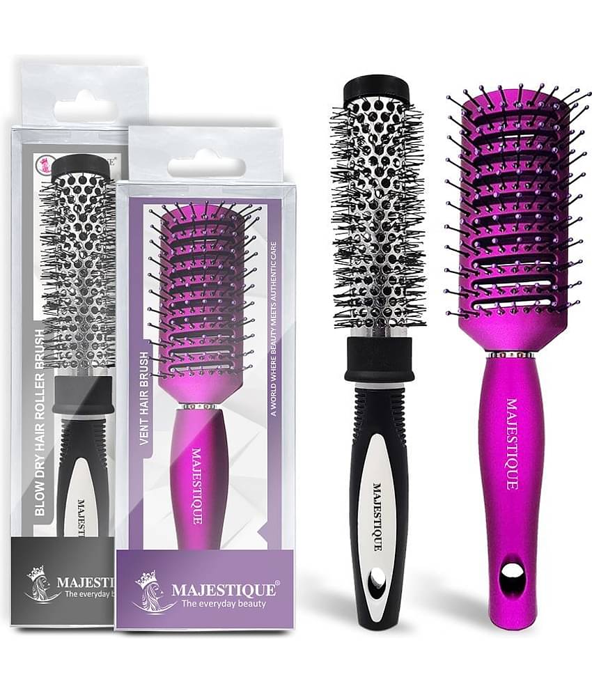 MAJESTIQUE Hair Brush Set For All Hair Types ( Pack of 2 )