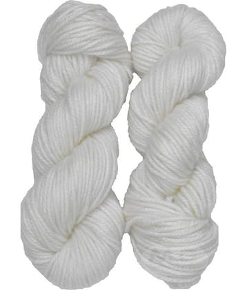 Oswal Knitting Yarn Thick Chunky Wool, White 200 gm