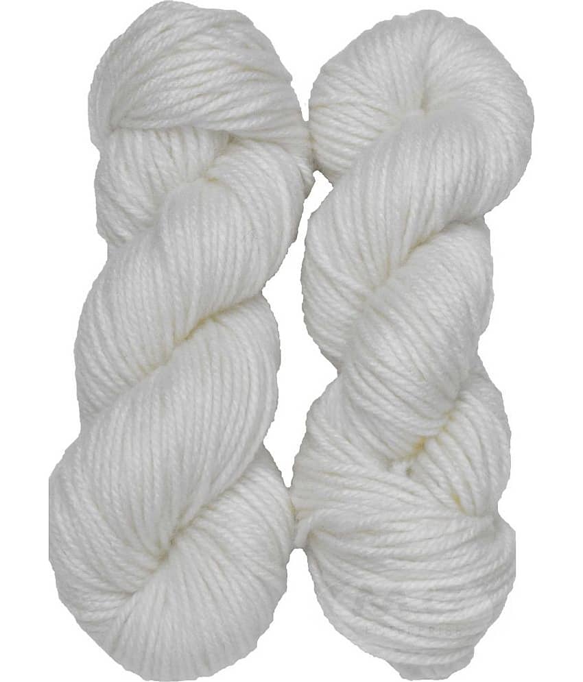 Oswal Knitting Yarn Thick Chunky Wool, White 200 gm