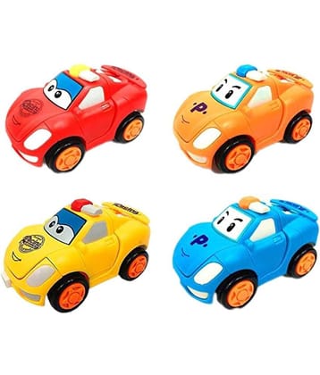 THRIFTKART -  1-PC Push and Go Robot Car for Kids, Push Button Transformation 360 Degree Stunt Friction Cars,Mini Robot Toy Vehicle for Boys and Girls, Multicolor, 1+Years