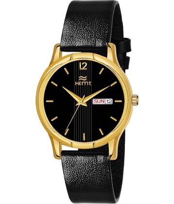 Hemt Black Leather Analog Men's Watch