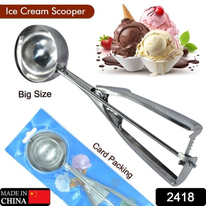 Stainless Steel Premium Quality Ice Cream Serving Spoon Scooper with Trigger Release