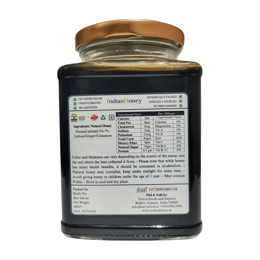 IndianHoney BlackForest Honey 100% Natural & Pure Forest-Sourced No Added Sugar (500gm)