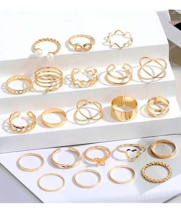 YOUBELLA Gold Rings ( Pack of 20 )