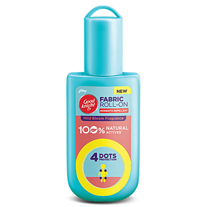 Good knight Fabric Roll-On Mosquito Repellent - Mild Bloom Fragrance, 100% Natural Actives, 8 ml