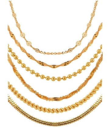 AanyaCentric Gold Plated Chains Combo ( Set of 6 )