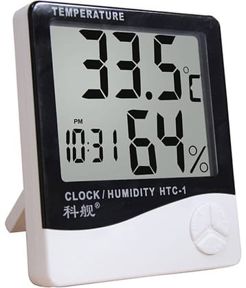 HTC1-Temperature, Humidity, Time Display Meter with Alarm Clock, Wall Mount or Table Top