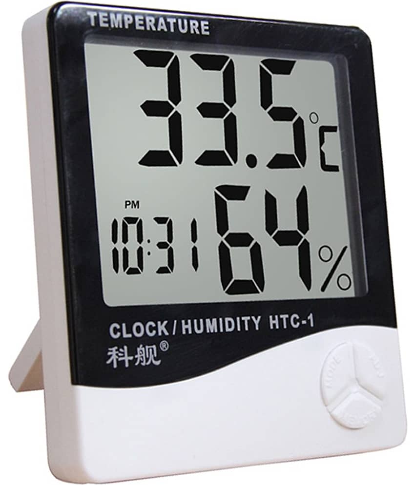 HTC1-Temperature, Humidity, Time Display Meter with Alarm Clock, Wall Mount or Table Top
