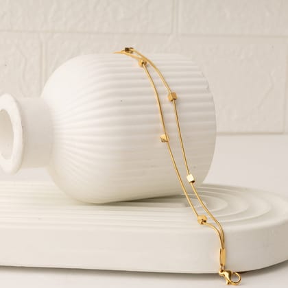 Golden Cube Chain Bracelet