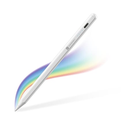 Portronics Glide Stylus Pencil for iPads Only, Angle Tilt Sensitivity, Palm Rejection, Attaches Magnetically, Battery LED Indicator, Type-C Charging, Only for iPads Released Between 2020 & 2024 White / not found