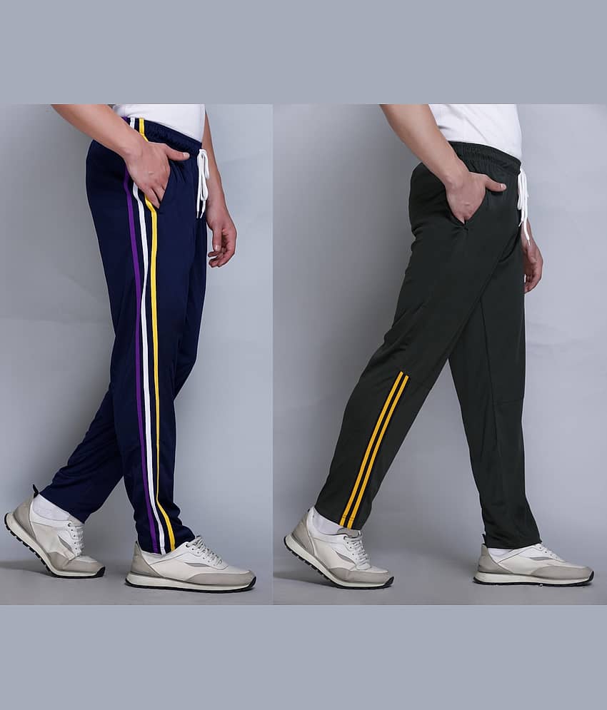 HVBK Multicolor Polyester Men's Trackpants ( Pack of 2 )